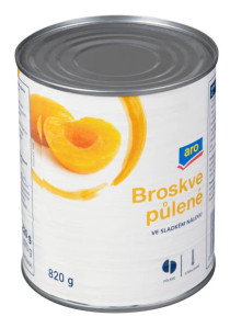 broskve plech 850ml půlené