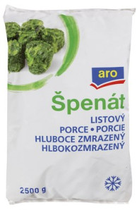Špenát listový mraž. 2,5 kg